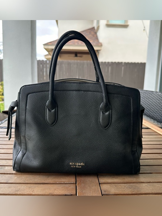 kate spade Handbags - kate spade Black Pebbled Leather Satchel with Gold Logo